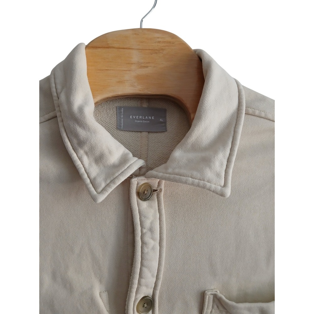 Everlane French Baige Terry Chore Button Closure Coat Organic Cotton Womens XL